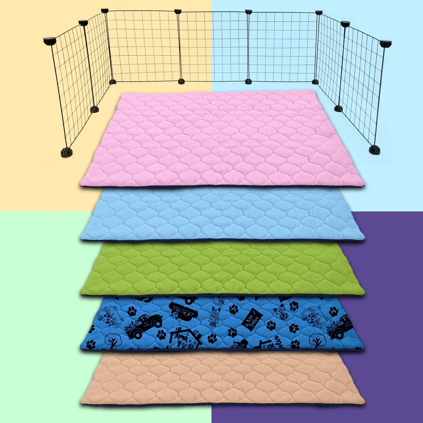 Käfigeinlage für Kaninchen & Meerschweinchen (120x60 cm), L 120 x B 60 x H 2 cm Pfirsich
