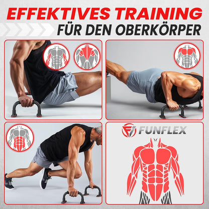 Push-up Bars mit rutschfestem Griff -Liegestützgriffe, Rot