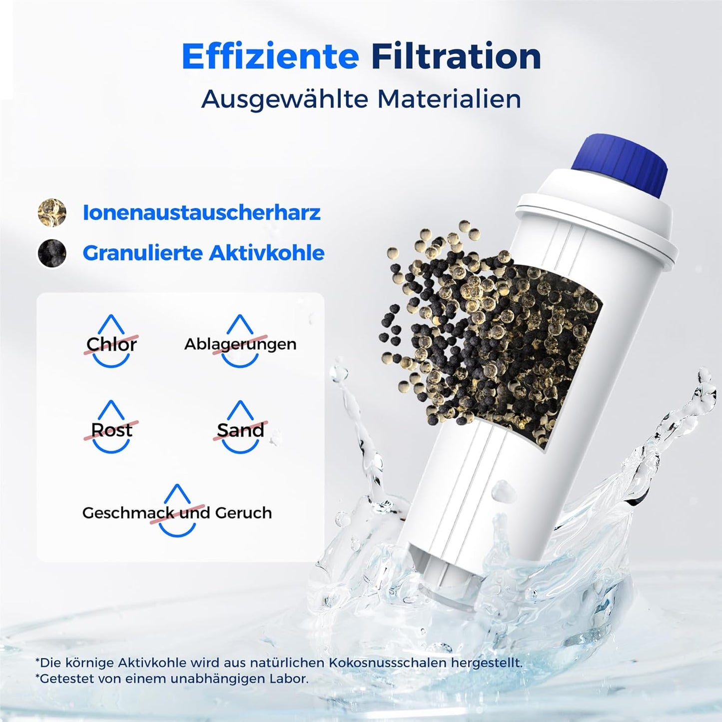 8er-Set Filterkartuschen für De'Longhi Kaffeemaschinen, Basic 8 Stück (1er Pack)