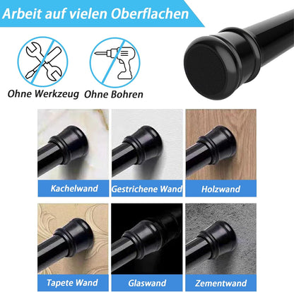 Ausziehbare Gardinen- und Duschstange ohne Bohren, Weiss 66-90CM(1Stück)