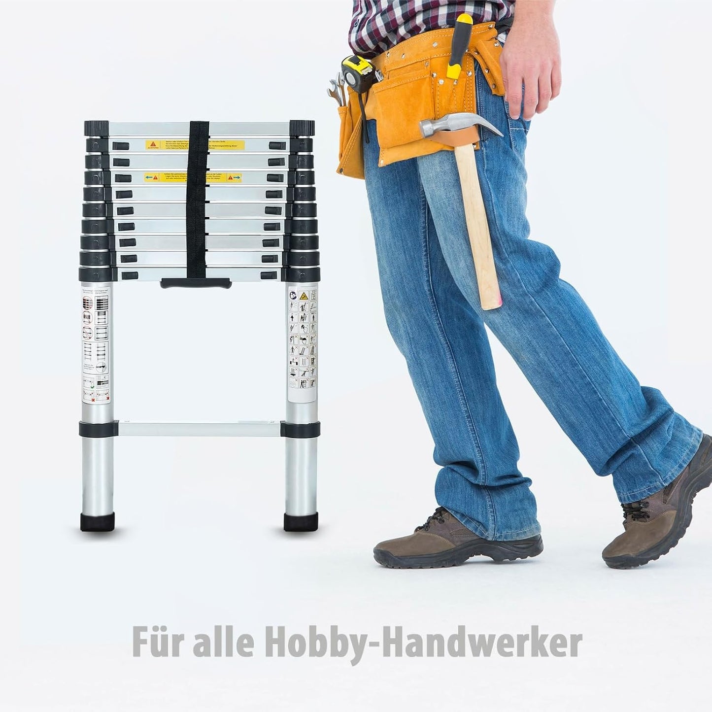 Teleskopleiter, ausziehbar, 11 Stufen, 3,2 Meter