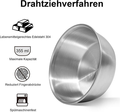 Rutschfester Doppelnapf, Gummiholz & Edelstahl