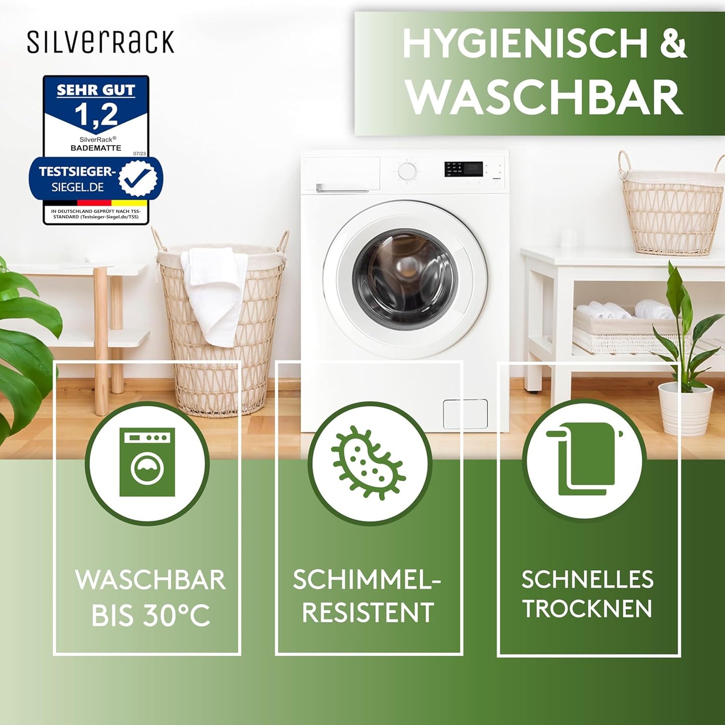 Antirutsch-Badewannenmatte für Kinder, Z 2 Kinder Wal Welle 100 x 40 cm (Rechteckig)