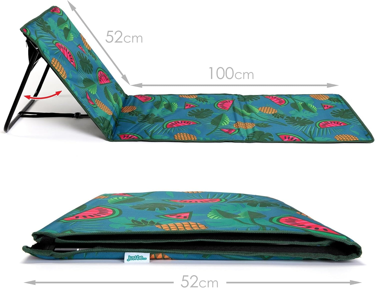 Faltbare Strandmatte mit klappbarer Rückenlehne , Reissverschlusstasche und Schultergurt, Tropisches Design