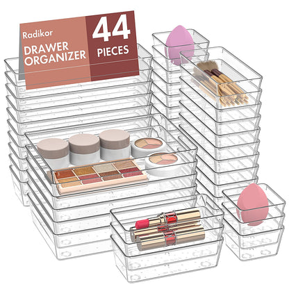 44-teiliges Schubladen-Organizer Set, Transparent 44 Pack