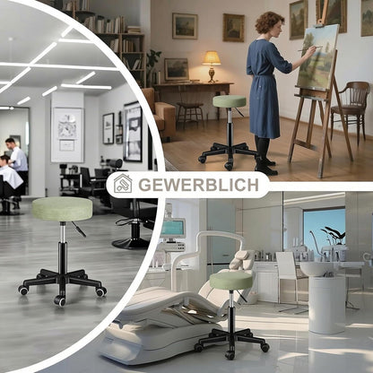 Rollhocker höhenverstellbar, 360° drehbar, ergonomisch, Grün