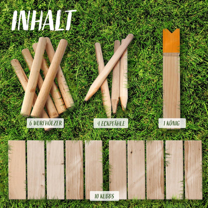 Kubb Gold Wikinger Schach Set, Kubb Gold - 25 X 4,7 X 4,7 Cm König