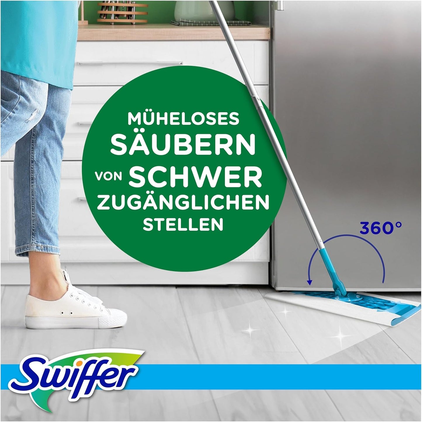 Bodenwischer Dry & Wet Starter-Set, Stab + 16 Dry + 8 Wet