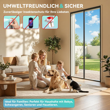 Fliegengitter Magnetvorhang ohne Bohren 160x220cm, 160x220cm Schwarz