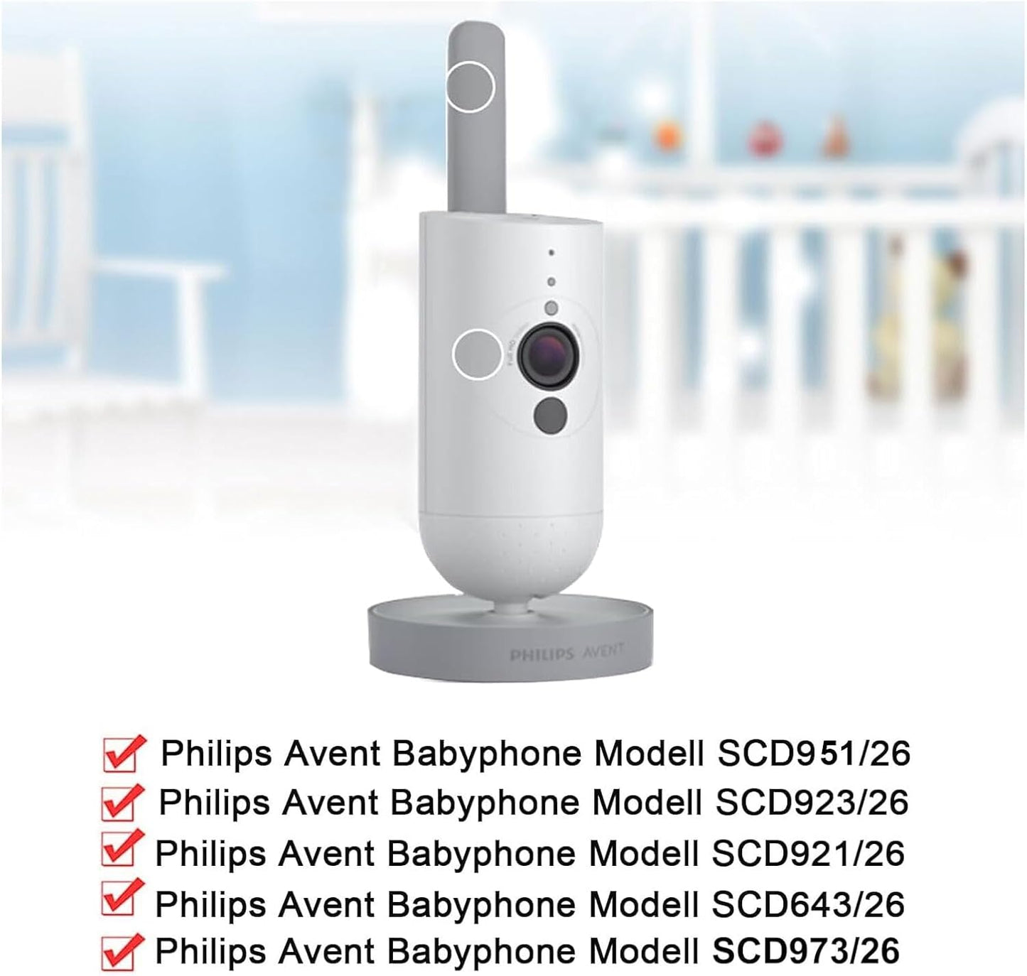 Flexible Halterung für Philips Avent Babyphone-Kamera, Halterungen f&#xFC;r SCD 923/26 Klammerhalter f&#xFC;r Scd 923/26 Scd 921/26 Scd 643/26