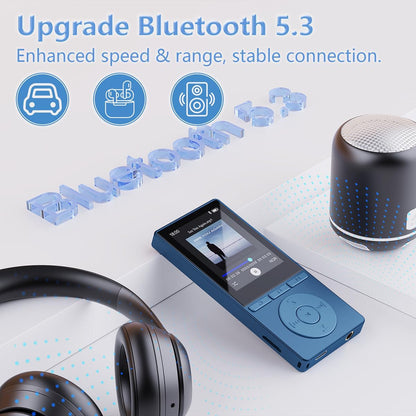 M6 MP3 Player mit Bluetooth und HiFi-Sound, Blau