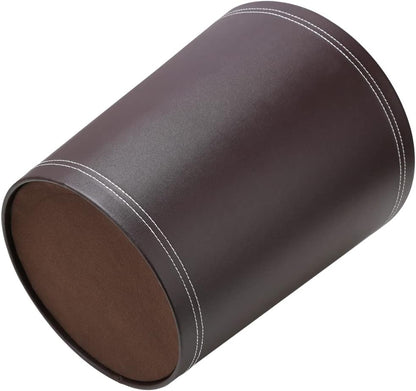 Klassischer Leder-Papierkorb, Braun