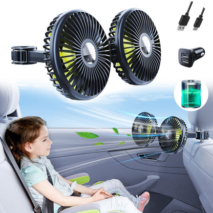 Auto-Rücksitzventilator mit einziehbarem Arm, 2000 mAh