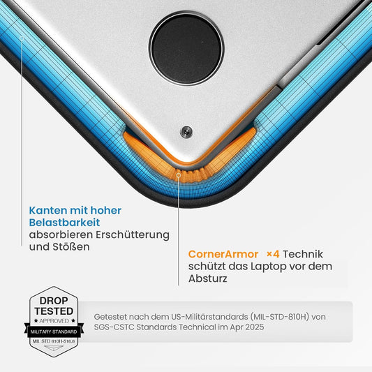 360° MacBook Schutzhülle, 13 Zoll für MacBook Air/Pro Grau