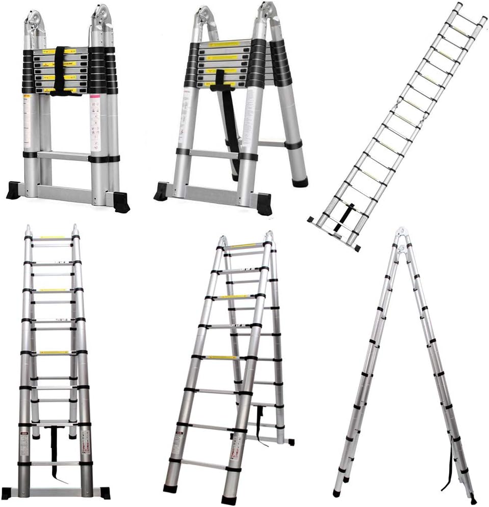 Teleskopleiter mit Stabilisator, 5M/2.5M+2.5M