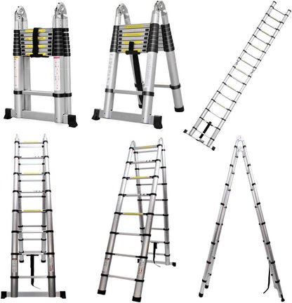 Teleskopleiter mit Stabilisator, 5M/2.5M+2.5M
