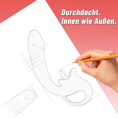 Vibrator mit Stoss- und Vibrationfunktion für Frauen, Rot