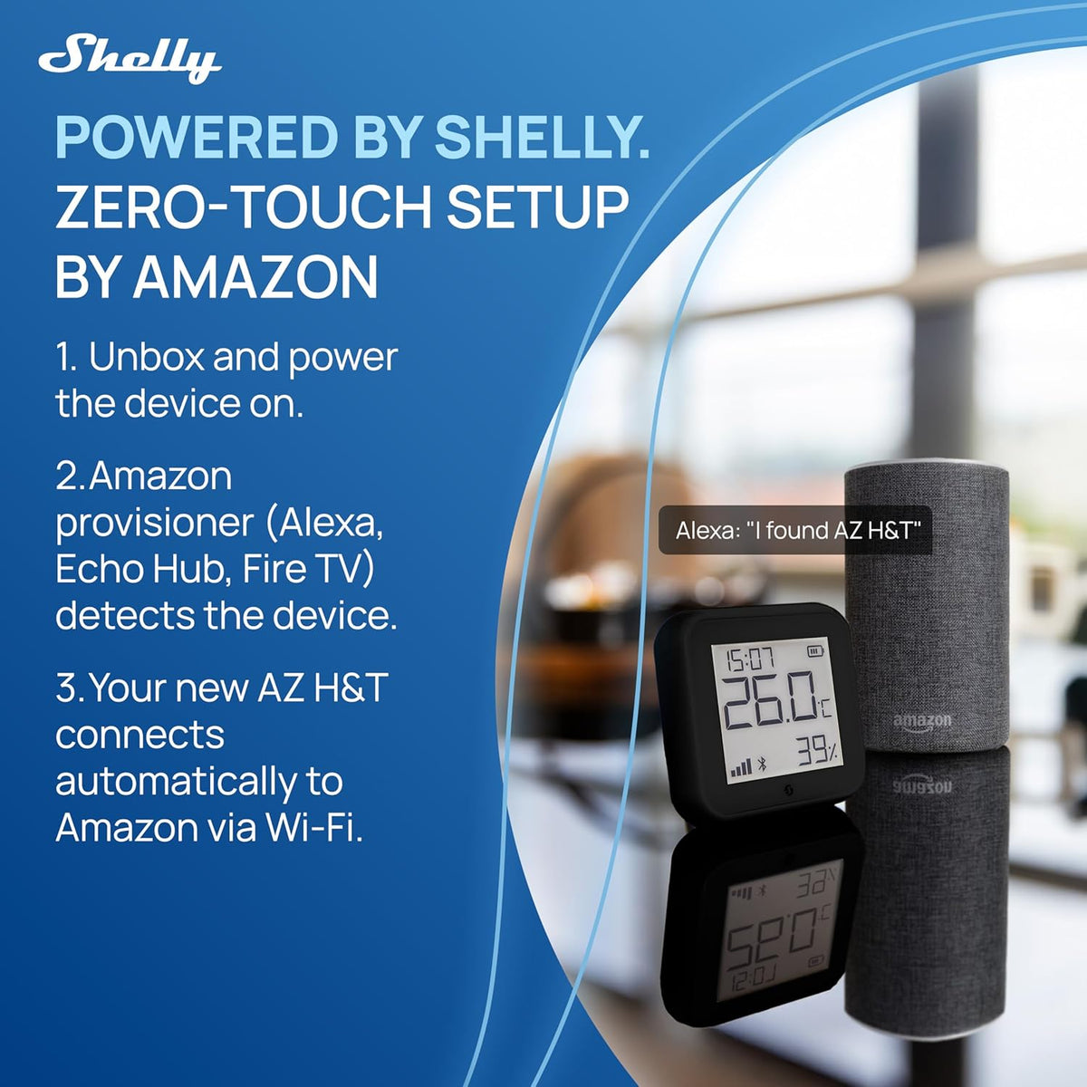 AZ H&T Gen3 WLAN Smart Temperatur- und Feuchtigkeitssensor, Schwarz