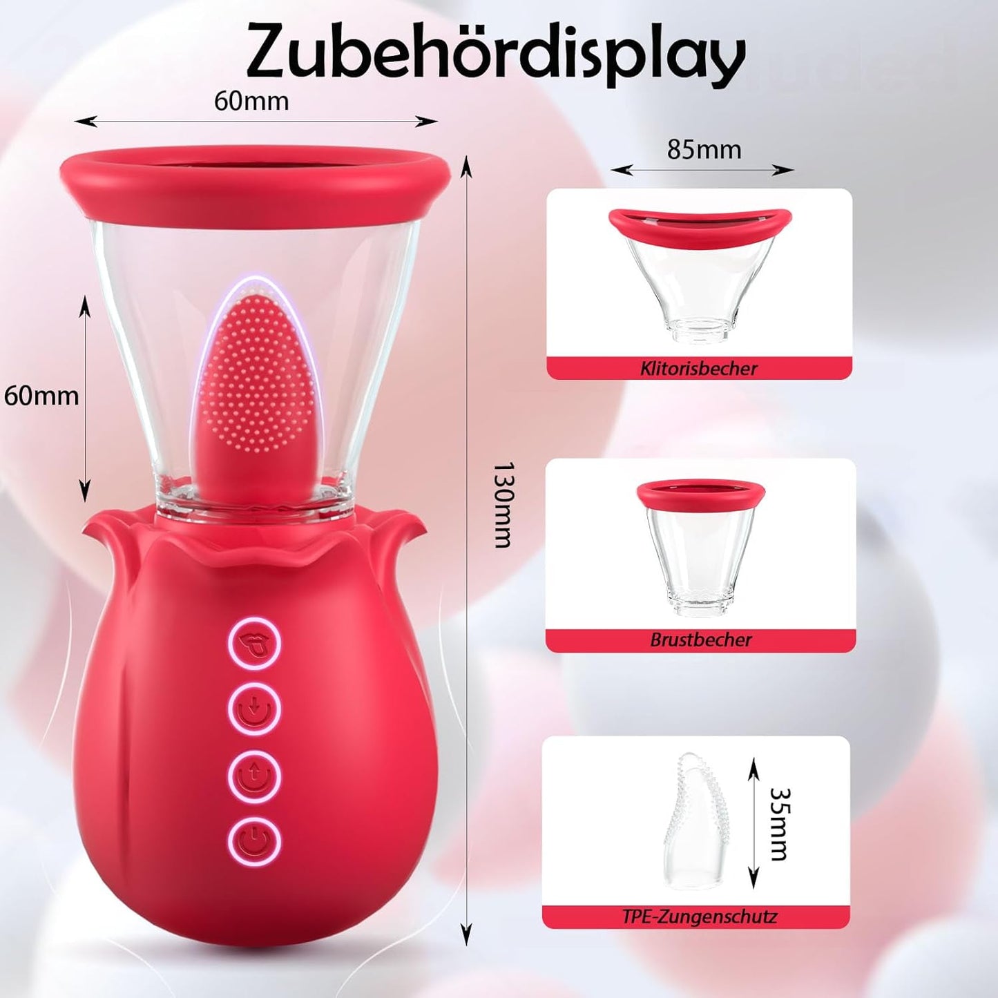 Vibrator & Klitorisstimulator-Set, Rot