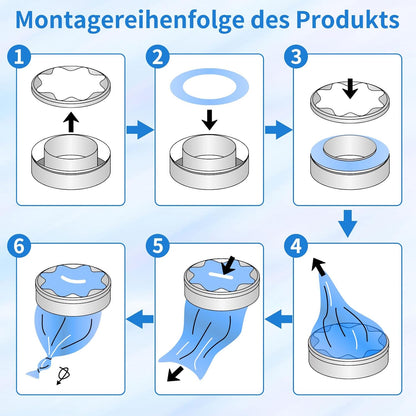 16er-Pack Nachfüllkassetten für Windeleimer, 16 Stück,blau