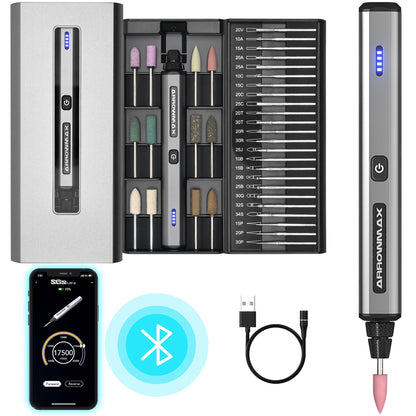 SGS MINI Gravierstift mit 36 Bits, SGS MINI-Silver