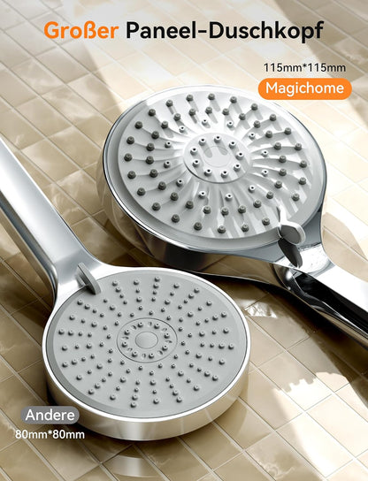 Duschkopf mit Schlauch, Grau mit Schlauch