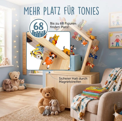 Regal für Toniebox mit Tonies Halterung (Holz)