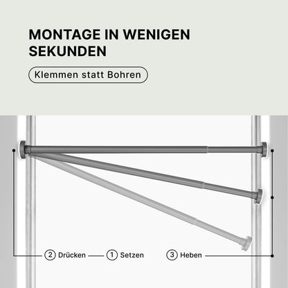 Teleskop-Klemmstange für Duschvorhang, 70-120cm [1Stück] Grau