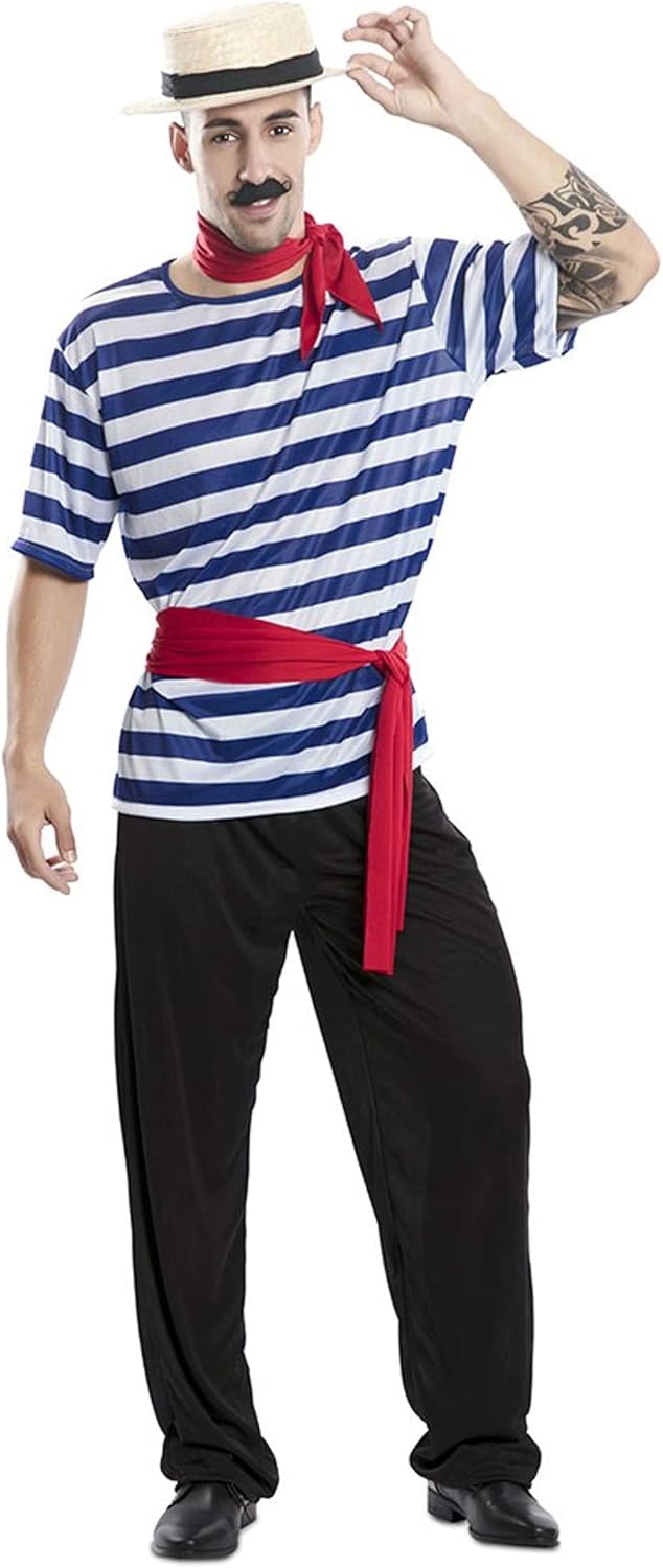 Kostüm Gondolier für Erwachsene, S Mehrfarbig