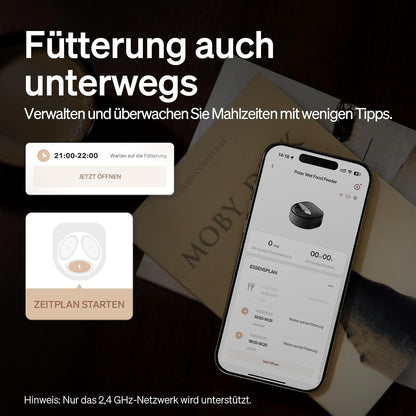 Futterautomat für Katzen mit App-Steuerung, Schwarz