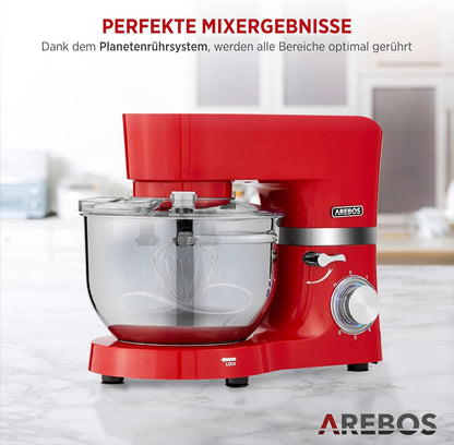 Küchenmaschine mit Knethaken-Set, Rot