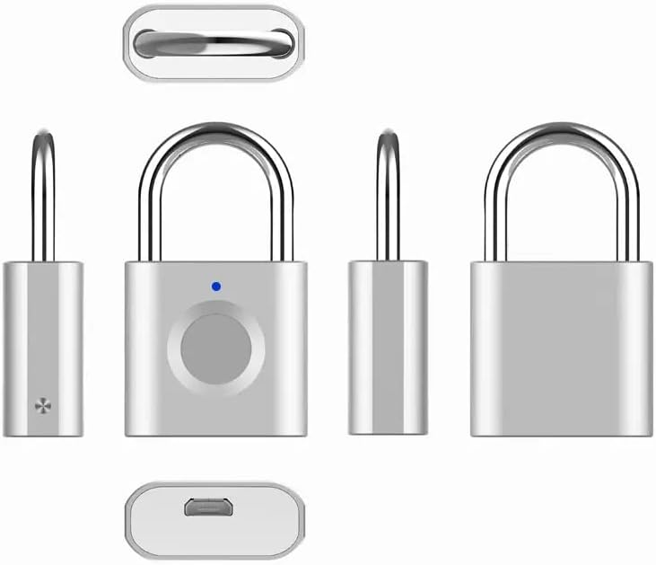Wasserdichtes Fingerabdruck-Vorhängeschloss, silber|LOCK1