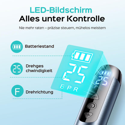 Kabelloser Nagelfräser C51, 35000 u/min, LED-Display, Gold