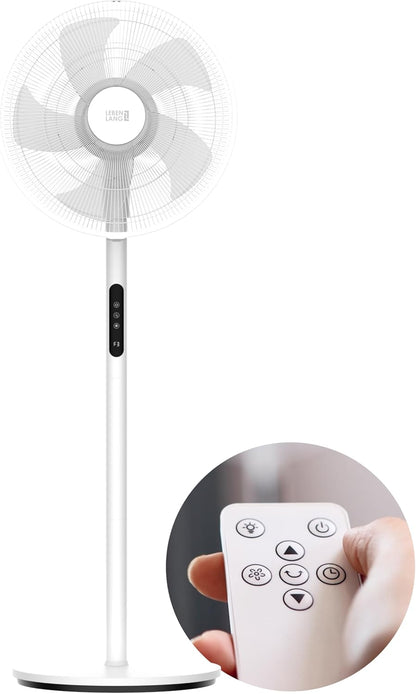 Standventilator mit Fernbedienung & Timer, Weiss I 60w I Led-display