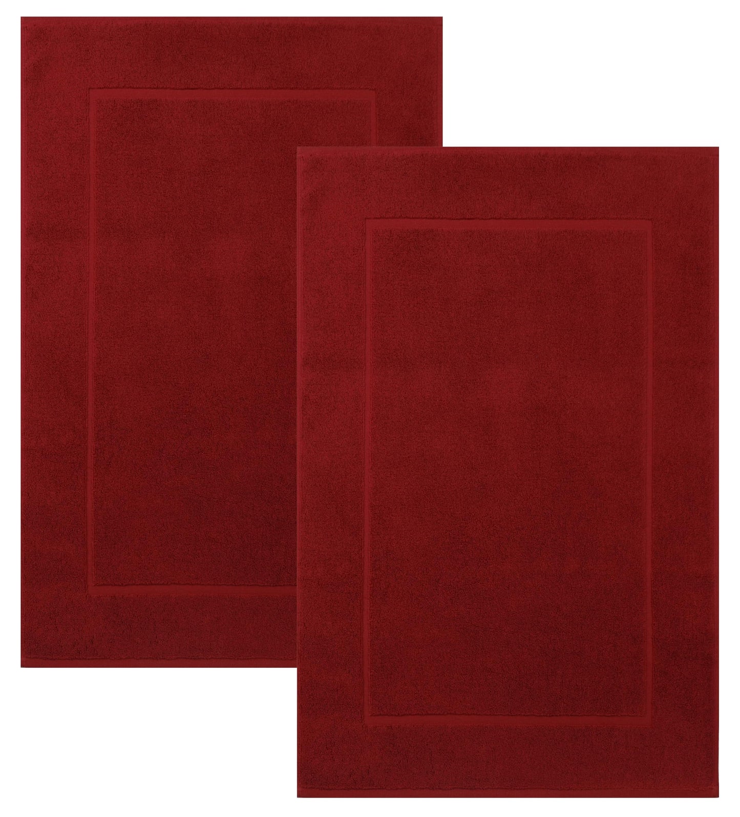 2er-Set Badematten, 50x70 cm, 2x Badvorleger Dunkelrot