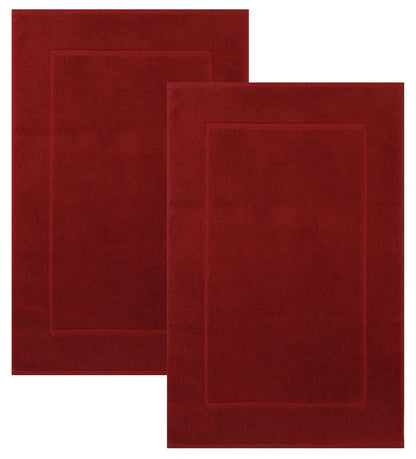 2er-Set Badematten, 50x70 cm, 2x Badvorleger Dunkelrot