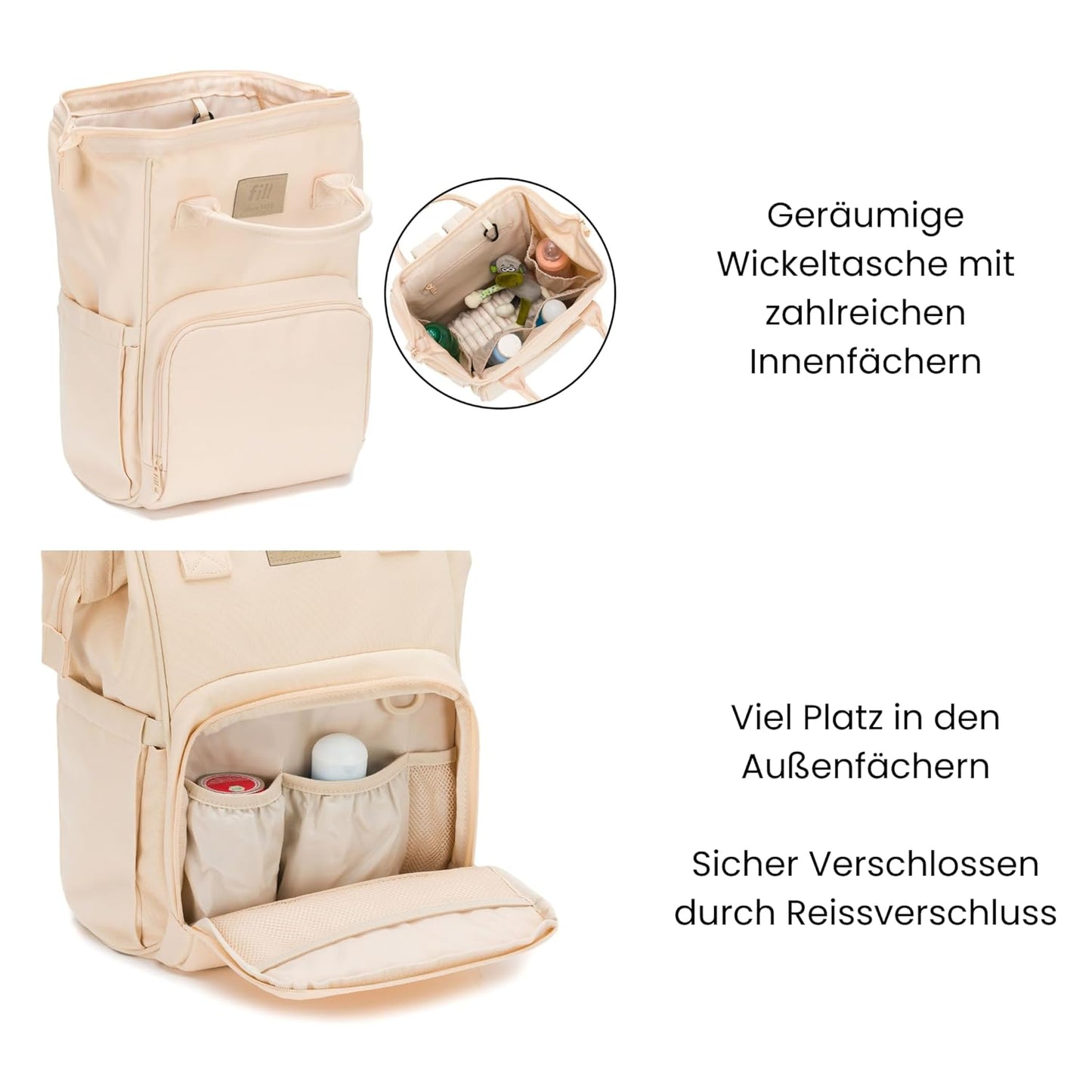 Wickelrucksack Barcelona, Sand Beige