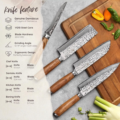 Chef's Choice: 5-teiliges Küchemesser-Set mit magnetischem Messerblock, Chef's Choice