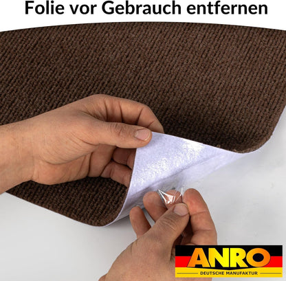 Selbsthaftende Bodenschutzmatte für Bürostuhl, 150 x 150 cm Schoko