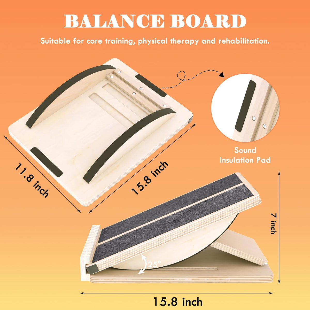 Schräg- & Balance-Board, 2-in-1 Slant Board & Balance Board