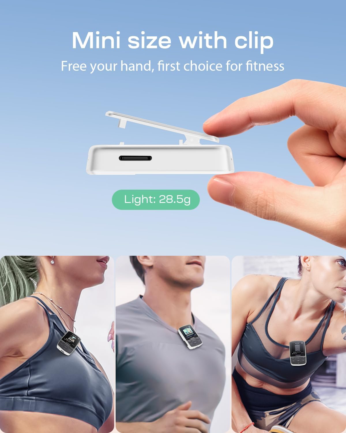 MP3-Player mit Sportclip, Weiss