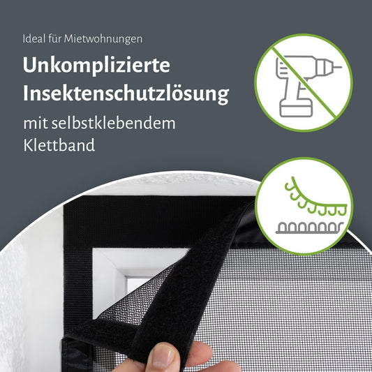 Selbstschliessendes Fliegengitter mit Magnetverschluss, 85 x 210 cm Weiß