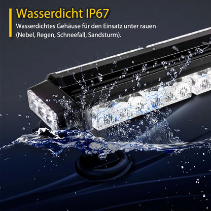 LED Rundumleuchte mit 7 Blitzmodi, Gelb 67cm