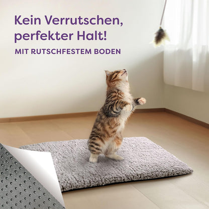 Selbstheizende Katzendecke mit rutschfester Unterseite, Grau