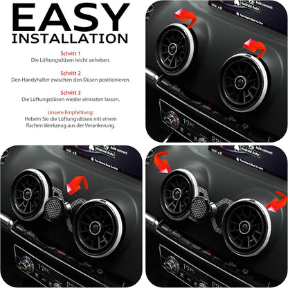 Magnetische Handyhalterung, Audi A3/S3/RS3 Schwarz