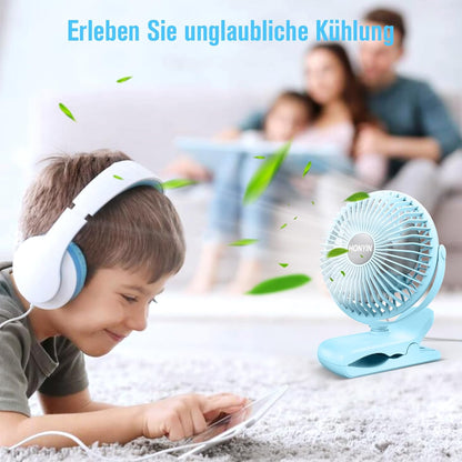 Mini Ventilator mit Clip, Blau