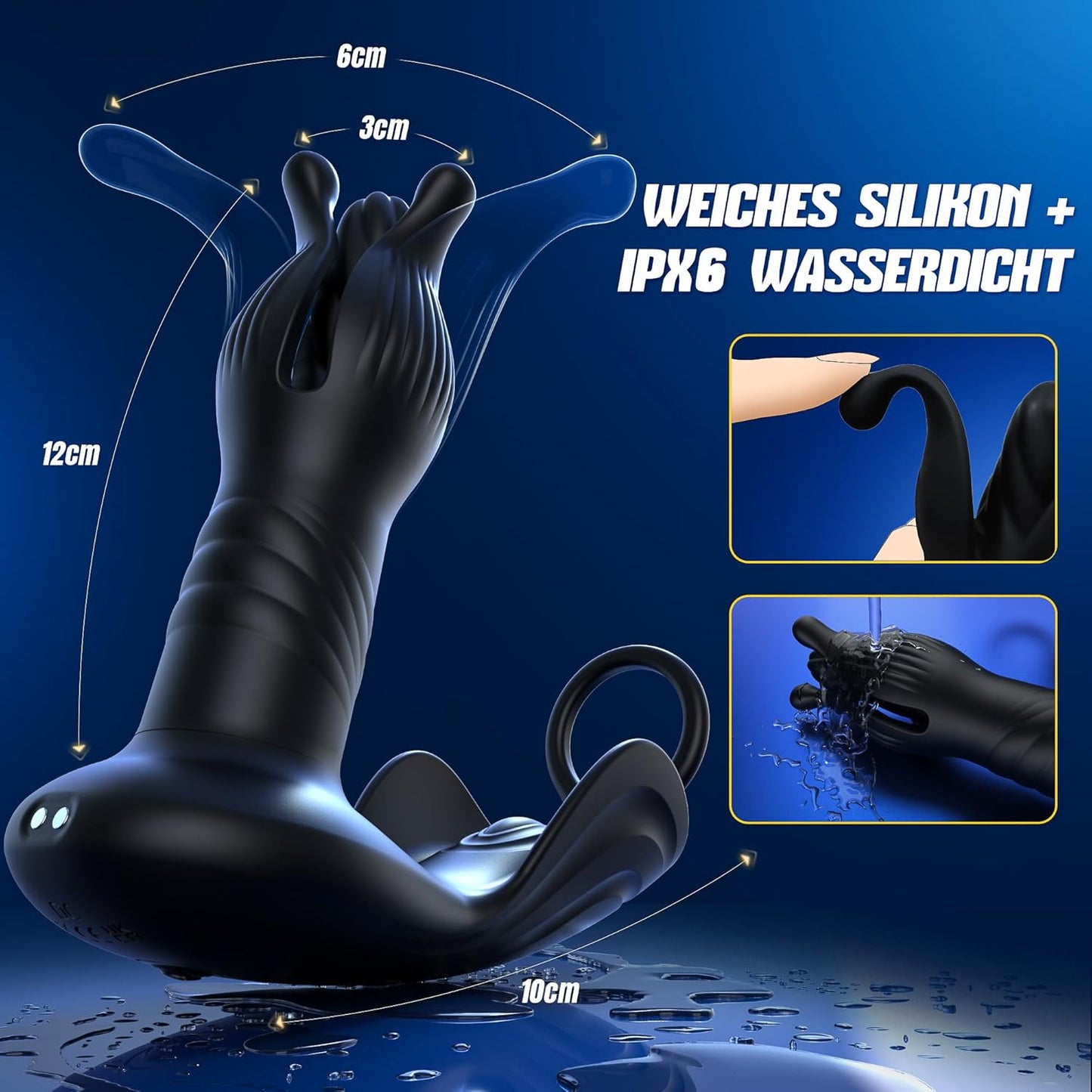 4-in-1 Analvibrator mit Prostata- und Penisstimulation