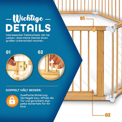 Laufgitter, Weiss / Natur