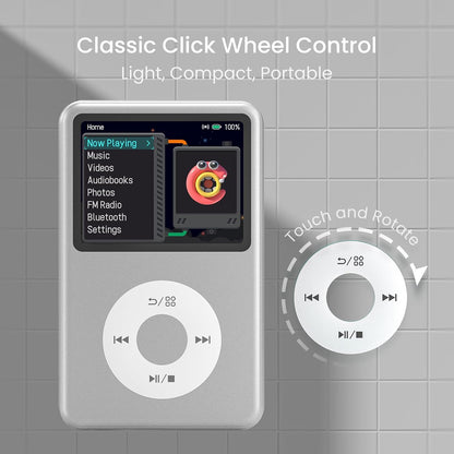 MP3-Player mit Bluetooth und Touch Wheel-Steuerung, silber