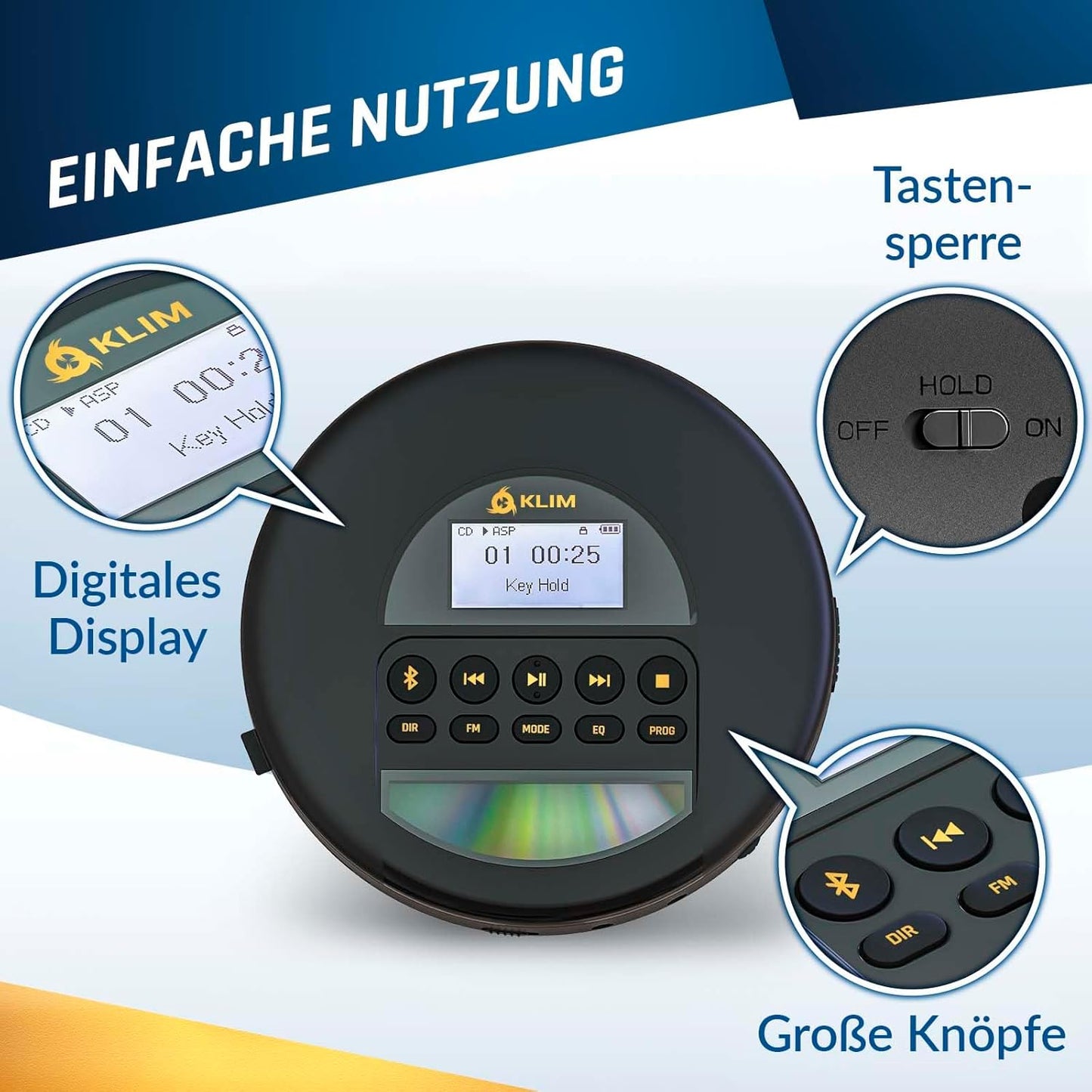 Nomad tragbarer CD-Player mit Bluetooth
